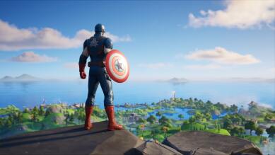Další hratelnou postavou ve Fortnite je Captain America